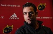 10 December 2019; Munster head coach Johann van Graan during a Munster Rugby Press Conference at University of Limerick in Limerick. Photo by Matt Browne/Sportsfile