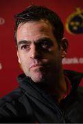 10 December 2019; Munster head coach Johann van Graan during a Munster Rugby Press Conference at University of Limerick in Limerick. Photo by Matt Browne/Sportsfile