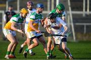 30 November 2019; Rian Boran of Kildare gets past Brian Duignan of Offaly during the Kehoe Cup Round 1 match between Offaly and Kildare at St Brendan's Park in Birr, Co Offaly. Photo by Piaras Ó Mídheach/Sportsfile