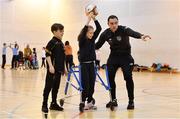 12 December 2019; FAI Development Officer Stepehn Rice with participants during the FAI / SDCC Xmas Fun Day at Tallaght Leisure Centre in Dublin. Photo by Sam Barnes/Sportsfile