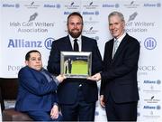 12 December 2019; Shane Lowry is presented with the Professional Player of the Year award for 2019 by Paul Kelly, Chairman of the Irish Golf Writer’s Association, left, and Peter Kilcullen from Allianz during the 2019 Allianz Irish Golf Writers Association Awards at Portmarnock Hotel and Golf Links in Dublin. Photo by Matt Browne/Sportsfile