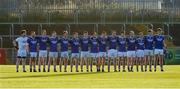 1 December 2019; The Naomh Conaill team stand for the national anthem before the AIB Ulster GAA Football Senior Club Championship Final match between Kilcoo and Naomh Conaill at Healy Park in Omagh, Tyrone. Photo by Oliver McVeigh/Sportsfile