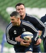 13 December 2019; Rob Kearney, left, and James Ryan during the Leinster Rugby captain's run at the Aviva Stadium in Dublin. Photo by Ramsey Cardy/Sportsfile