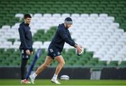 13 December 2019; Ross Byrne, right, and Harry Byrne during the Leinster Rugby captain's run at the Aviva Stadium in Dublin. Photo by Ramsey Cardy/Sportsfile