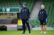 13 December 2019; Head coach Leo Cullen, left, and Senior coach Stuart Lancaster during the Leinster Rugby captain's run at the Aviva Stadium in Dublin. Photo by Ramsey Cardy/Sportsfile