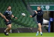 13 December 2019; Jordan Larmour, right, and Cian Healy during the Leinster Rugby captain's run at the Aviva Stadium in Dublin. Photo by Ramsey Cardy/Sportsfile