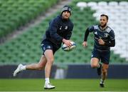 13 December 2019; Ross Byrne, left, and Jamison Gibson-Park during the Leinster Rugby captain's run at the Aviva Stadium in Dublin. Photo by Ramsey Cardy/Sportsfile