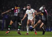 13 December 2019; Stuart McCloskey of Ulster in action against Francis Saili, left, and James Lang of Harlequins during the Heineken Champions Cup Pool 3 Round 4 match between Harlequins and Ulster at Twickenham Stoop in London, England. Photo by Seb Daly/Sportsfile