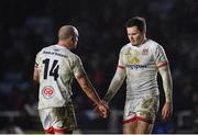 13 December 2019; Jacob Stockdale, right, and Matt Faddes of Ulster during the Heineken Champions Cup Pool 3 Round 4 match between Harlequins and Ulster at Twickenham Stoop in London, England. Photo by Seb Daly/Sportsfile