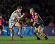 13 December 2019; Jacob Stockdale of Ulster in action against James Lang of Harlequins during the Heineken Champions Cup Pool 3 Round 4 match between Harlequins and Ulster at Twickenham Stoop in London, England. Photo by Seb Daly/Sportsfile