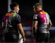 13 December 2019; Cadan Murley, left, and James Lang of Harlequins in conversation during the Heineken Champions Cup Pool 3 Round 4 match between Harlequins and Ulster at Twickenham Stoop in London, England. Photo by Seb Daly/Sportsfile