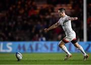 13 December 2019; John Cooney of Ulster kicks a penalty during the Heineken Champions Cup Pool 3 Round 4 match between Harlequins and Ulster at Twickenham Stoop in London, England. Photo by Seb Daly/Sportsfile