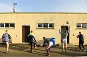 14 December 2019; Laois players warming up outside the dressing room prior to the 2020 O'Byrne Cup Round 2 match between Wexford and Laois at St Patrick's Park in Enniscorthy, Wexford. Photo by Eóin Noonan/Sportsfile