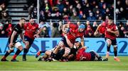 14 December 2019; Tadhg Beirne of Munster is tackled by Vincent Koch of Saracens resulting in an injury to Tadhg Beirne during the Heineken Champions Cup Pool 4 Round 4 match between Saracens and Munster at Allianz Park in Barnet, England. Photo by Seb Daly/Sportsfile