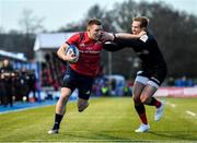 14 December 2019; Andrew Conway of Munster is tackled by Max Malins of Saracens during the Heineken Champions Cup Pool 4 Round 4 match between Saracens and Munster at Allianz Park in Barnet, England. Photo by Seb Daly/Sportsfile