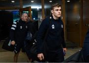 14 December 2019; Garry Ringrose of Leinster arrives ahead of the Heineken Champions Cup Pool 1 Round 4 match between Leinster and Northampton Saints at the Aviva Stadium in Dublin. Photo by Ramsey Cardy/Sportsfile