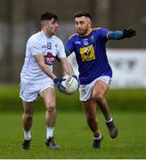 14 December 2019; Padraig Nash of Kildare in action against Darren Hayden of Wicklow during the 2020 O'Byrne Cup Round 2 match between Wicklow and Kildare at Joule Park in Aughrim, Wicklow. Photo by Piaras Ó Mídheach/Sportsfile