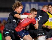 14 December 2019; Nick McCarthy of Munster is tackled by Tom Woolstencroft, left, and George Kruis of Saracens during the Heineken Champions Cup Pool 4 Round 4 match between Saracens and Munster at Allianz Park in Barnet, England. Photo by Seb Daly/Sportsfile