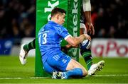 14 December 2019; Garry Ringrose of Leinster scores his and his side's second try during the Heineken Champions Cup Pool 1 Round 4 match between Leinster and Northampton Saints at the Aviva Stadium in Dublin. Photo by Ramsey Cardy/Sportsfile