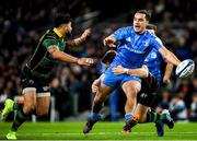 14 December 2019; James Lowe of Leinster is tackled by Dan Biggar of Northampton Saints during the Heineken Champions Cup Pool 1 Round 4 match between Leinster and Northampton Saints at the Aviva Stadium in Dublin. Photo by Ramsey Cardy/Sportsfile