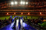 14 December 2019; Players from both sides make their way on to the pitch ahead of the Heineken Champions Cup Pool 1 Round 4 match between Leinster and Northampton Saints at the Aviva Stadium in Dublin. Photo by Sam Barnes/Sportsfile