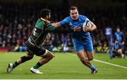 14 December 2019; James Lowe of Leinster in action against Ahsee Tuala of Northampton Saints during the Heineken Champions Cup Pool 1 Round 4 match between Leinster and Northampton Saints at the Aviva Stadium in Dublin. Photo by Sam Barnes/Sportsfile