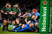 14 December 2019; Dan Biggar of Northampton Saints scores his side's first try during the Heineken Champions Cup Pool 1 Round 4 match between Leinster and Northampton Saints at the Aviva Stadium in Dublin. Photo by Stephen McCarthy/Sportsfile