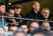 14 December 2019; An Taoiseach Leo Varadkar, left, and former Ireland head coach Joe Schmidt during the Heineken Champions Cup Pool 1 Round 4 match between Leinster and Northampton Saints at the Aviva Stadium in Dublin. Photo by Stephen McCarthy/Sportsfile