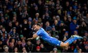 14 December 2019; Dave Kearney of Leinster dives over to score a try, which was subsequently disallowed, during the Heineken Champions Cup Pool 1 Round 4 match between Leinster and Northampton Saints at the Aviva Stadium in Dublin. Photo by Ramsey Cardy/Sportsfile