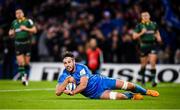 14 December 2019; Caelan Doris of Leinster scores his side's seventh try during the Heineken Champions Cup Pool 1 Round 4 match between Leinster and Northampton Saints at the Aviva Stadium in Dublin. Photo by Stephen McCarthy/Sportsfile