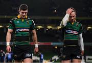 14 December 2019; James Grayson, left, and Fraser Dingwal of Northampton Saints following the Heineken Champions Cup Pool 1 Round 4 match between Leinster and Northampton Saints at the Aviva Stadium in Dublin. Photo by Stephen McCarthy/Sportsfile