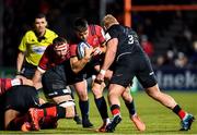 14 December 2019; Conor Murray of Munster is tackled by Ben Earl, left, and Vincent Koch of Saracens during the Heineken Champions Cup Pool 4 Round 4 match between Saracens and Munster at Allianz Park in Barnet, England. Photo by Seb Daly/Sportsfile
