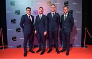 14 December 2019; In attendance during the RTÉ Sports Awards 2019 at RTÉ studios in Donnybrook, Dublin, are Members of the Dublin All-Ireland Men's Football Championship winning and five in a row winning squad, from left, Brian Howard, Ciaran Kilkenny, Brian Fenton and Paul Mannion. Photo by Brendan Moran/Sportsfile