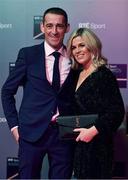 14 December 2019; In attendance during the RTÉ Sports Awards 2019 at RTÉ studios in Donnybrook, Dublin, are jockey Davy Russell and his wife Edelle. Photo by Brendan Moran/Sportsfile