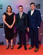 14 December 2019; In attendance during the RTÉ Sports Awards 2019 at RTÉ studios in Donnybrook, Dublin, is gymnast and 2019 World Championships Pommel Horse bronze medallist Rhys McClenaghan with Sally Johnson and Andrew Smith. Photo by Brendan Moran/Sportsfile