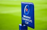 14 December 2019; A Heineken Champions Cup branded corner flag prior to the Heineken Champions Cup Pool 1 Round 4 match between Leinster and Northampton Saints at the Aviva Stadium in Dublin. Photo by Stephen McCarthy/Sportsfile