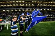 14 December 2019; Flagbearers from Wanderers at the Heineken Champions Cup Pool 1 Round 4 match between Leinster and Northampton Saints at the Aviva Stadium in Dublin. Photo by Ramsey Cardy/Sportsfile