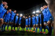 14 December 2019; The Leinster team huddle following the Heineken Champions Cup Pool 1 Round 4 match between Leinster and Northampton Saints at the Aviva Stadium in Dublin. Photo by Ramsey Cardy/Sportsfile