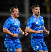 14 December 2019; Bryan Byrne, left, and Luke McGrath of Leinster during the Heineken Champions Cup Pool 1 Round 4 match between Leinster and Northampton Saints at the Aviva Stadium in Dublin. Photo by Ramsey Cardy/Sportsfile