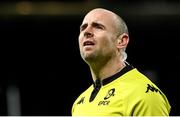 14 December 2019; Assistant referee Dewi Phillips during the Heineken Champions Cup Pool 1 Round 4 match between Leinster and Northampton Saints at the Aviva Stadium in Dublin. Photo by Ramsey Cardy/Sportsfile