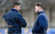 14 December 2019; Wicklow manager Davy Burke, right, with selector Gary Jameson before the 2020 O'Byrne Cup Round 2 match between Wicklow and Kildare at Joule Park in Aughrim, Wicklow. Photo by Piaras Ó Mídheach/Sportsfile
