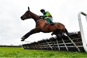15 December 2019; Andy Dufresne, with Mark Walsh up, jumps the third on their way to finishing second in the Navan Novice Hurdle at Navan Racecourse in Navan, Meath. Photo by Seb Daly/Sportsfile