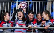 15 December 2019; The Mullingar team celebrate following the Leinster Rugby Girls U14 Plate Final match between Greystones and Mullingar at Energia Park in Donnybrook, Dublin. Photo by Ramsey Cardy/Sportsfile