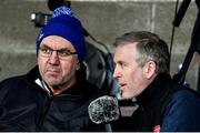 15 December 2019; Commentators Ger Cunningham, left, and Colm O'Connor during an Irish Examiner broadcast at the Co-op Superstores Munster Hurling League 2020 Group A match between Tipperary and Clare at McDonagh Park in Nenagh, Tipperary. Photo by Piaras Ó Mídheach/Sportsfile