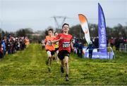 15 December 2019; Finn Duignan of St. Cronans A.C., Co. Clare, on his way to winning the U13 Boy's 3500m during the Irish Life Health Novice & Juvenile Uneven XC at Cow Park in Dunboyne, Co. Meath. Photo by Harry Murphy/Sportsfile