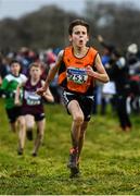 15 December 2019; Kevin Finn of Nenagh Olympic A.C., Co. Tipperary, competing in the U13 Boy's 3500m during the Irish Life Health Novice & Juvenile Uneven XC at Cow Park in Dunboyne, Co. Meath. Photo by Harry Murphy/Sportsfile