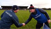 15 December 2019; Tipperary manager Liam Sheedy, left, and Clare manager Brian Lohan shake hands after the Co-op Superstores Munster Hurling League 2020 Group A match between Tipperary and Clare at McDonagh Park in Nenagh, Tipperary. Photo by Piaras Ó Mídheach/Sportsfile