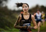 15 December 2019; Alana Fitzsimons of Clonliffe Harriers A.C., Co. Dublin, competing in the U17 Girl's 4000m during the Irish Life Health Novice & Juvenile Uneven XC at Cow Park in Dunboyne, Co. Meath. Photo by Harry Murphy/Sportsfile