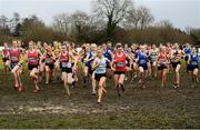 15 December 2019; A general view of the field during the U17 Girl's 4000m during the Irish Life Health Novice & Juvenile Uneven XC at Cow Park in Dunboyne, Co. Meath. Photo by Harry Murphy/Sportsfile