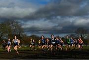 15 December 2019; A general view at the start of the U19 Girl's 4000m during the Irish Life Health Novice & Juvenile Uneven XC at Cow Park in Dunboyne, Co. Meath. Photo by Harry Murphy/Sportsfile